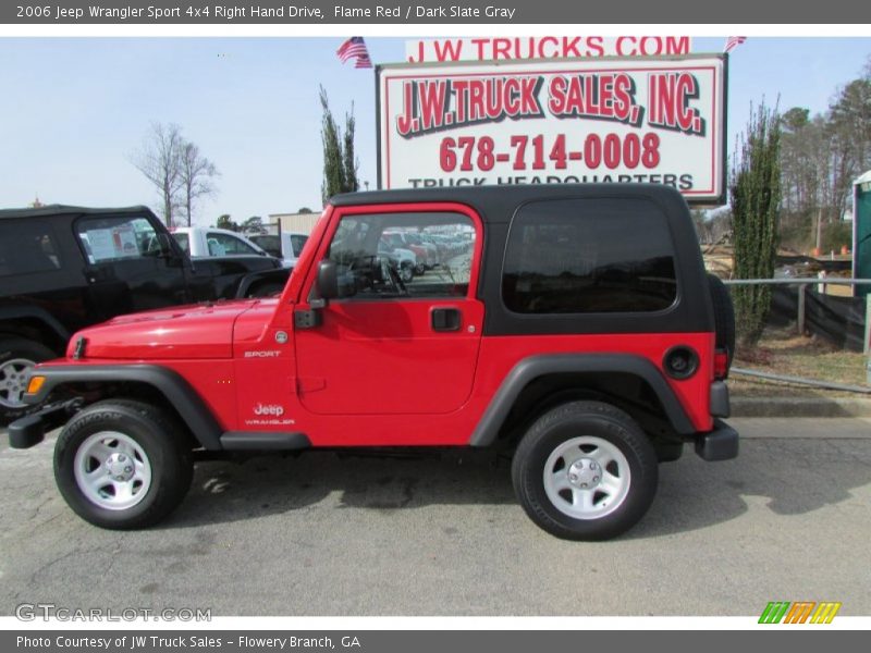 Flame Red / Dark Slate Gray 2006 Jeep Wrangler Sport 4x4 Right Hand Drive