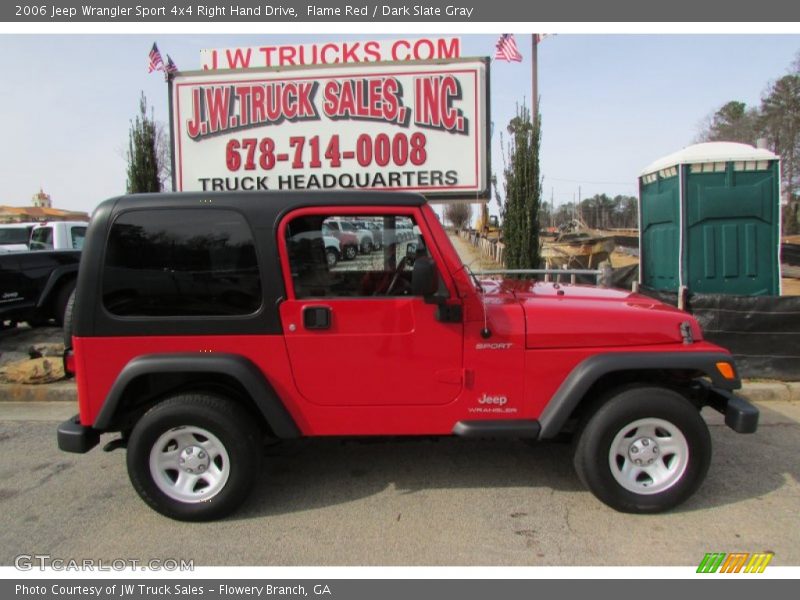 Flame Red / Dark Slate Gray 2006 Jeep Wrangler Sport 4x4 Right Hand Drive