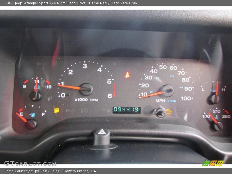 Flame Red / Dark Slate Gray 2006 Jeep Wrangler Sport 4x4 Right Hand Drive