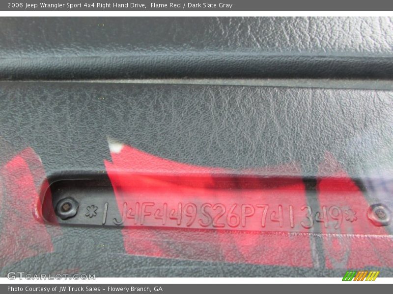 Flame Red / Dark Slate Gray 2006 Jeep Wrangler Sport 4x4 Right Hand Drive