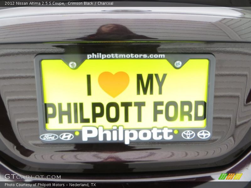 Crimson Black / Charcoal 2012 Nissan Altima 2.5 S Coupe