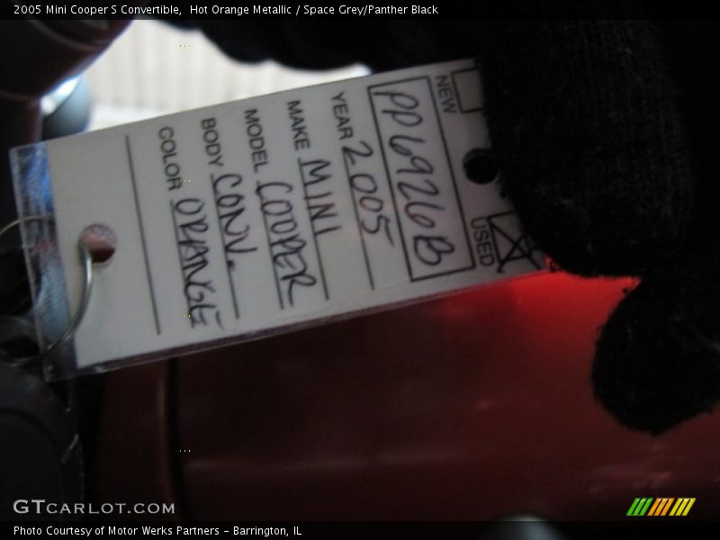 Hot Orange Metallic / Space Grey/Panther Black 2005 Mini Cooper S Convertible