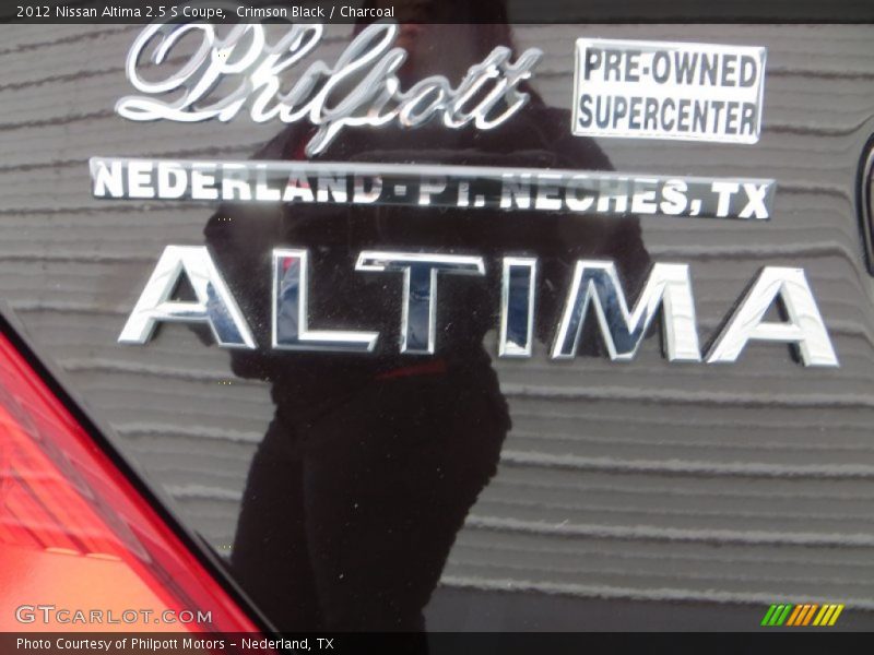 Crimson Black / Charcoal 2012 Nissan Altima 2.5 S Coupe