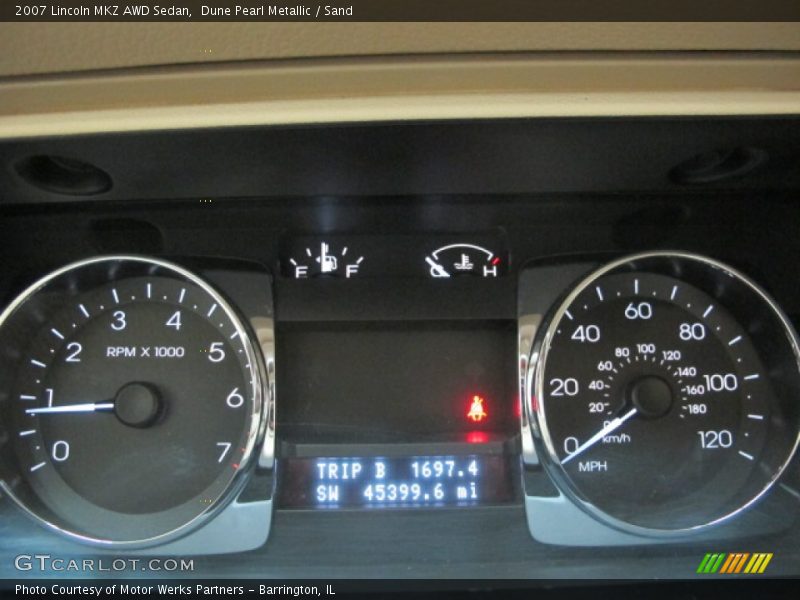 Dune Pearl Metallic / Sand 2007 Lincoln MKZ AWD Sedan