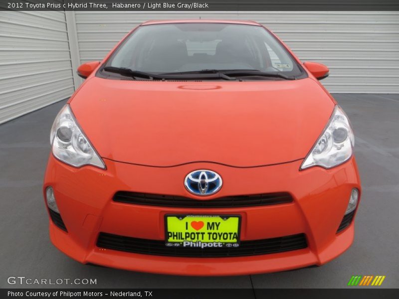 Habanero / Light Blue Gray/Black 2012 Toyota Prius c Hybrid Three
