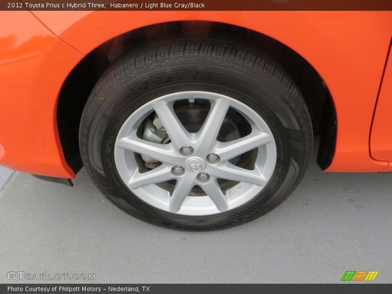 Habanero / Light Blue Gray/Black 2012 Toyota Prius c Hybrid Three