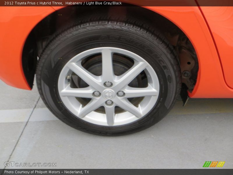 Habanero / Light Blue Gray/Black 2012 Toyota Prius c Hybrid Three
