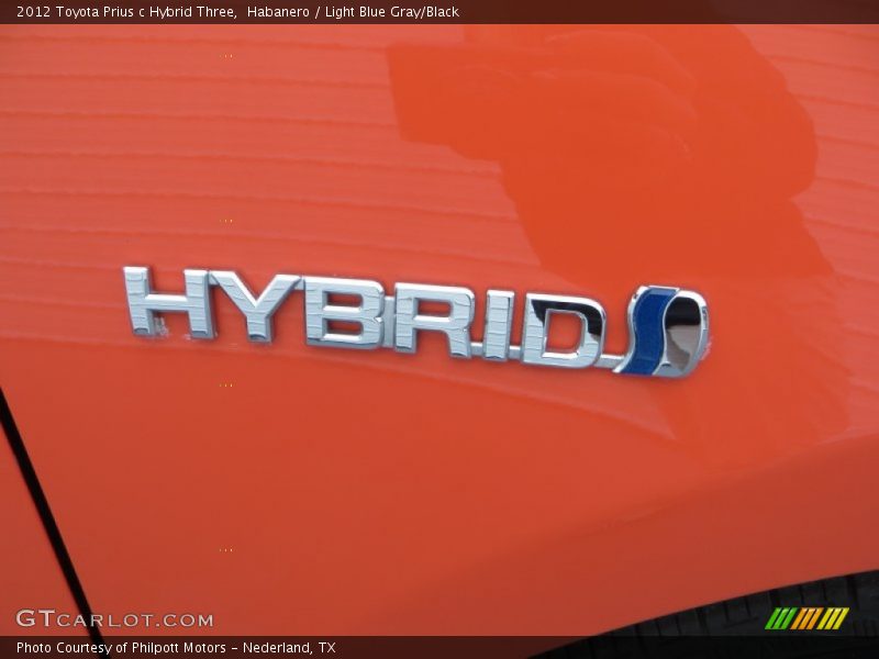 Habanero / Light Blue Gray/Black 2012 Toyota Prius c Hybrid Three