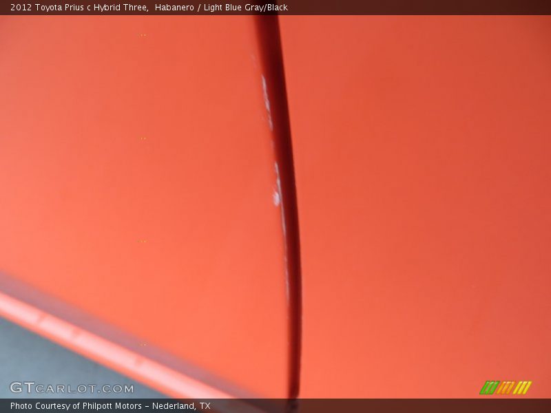 Habanero / Light Blue Gray/Black 2012 Toyota Prius c Hybrid Three