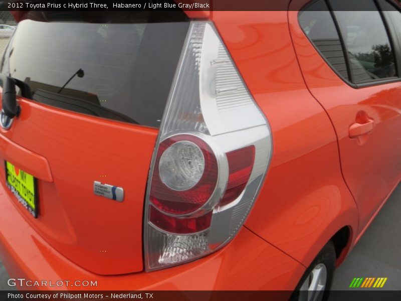 Habanero / Light Blue Gray/Black 2012 Toyota Prius c Hybrid Three