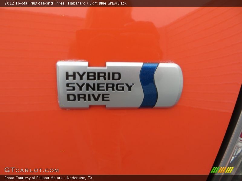 Habanero / Light Blue Gray/Black 2012 Toyota Prius c Hybrid Three