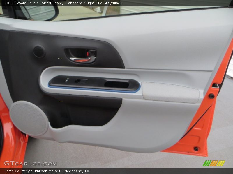 Habanero / Light Blue Gray/Black 2012 Toyota Prius c Hybrid Three