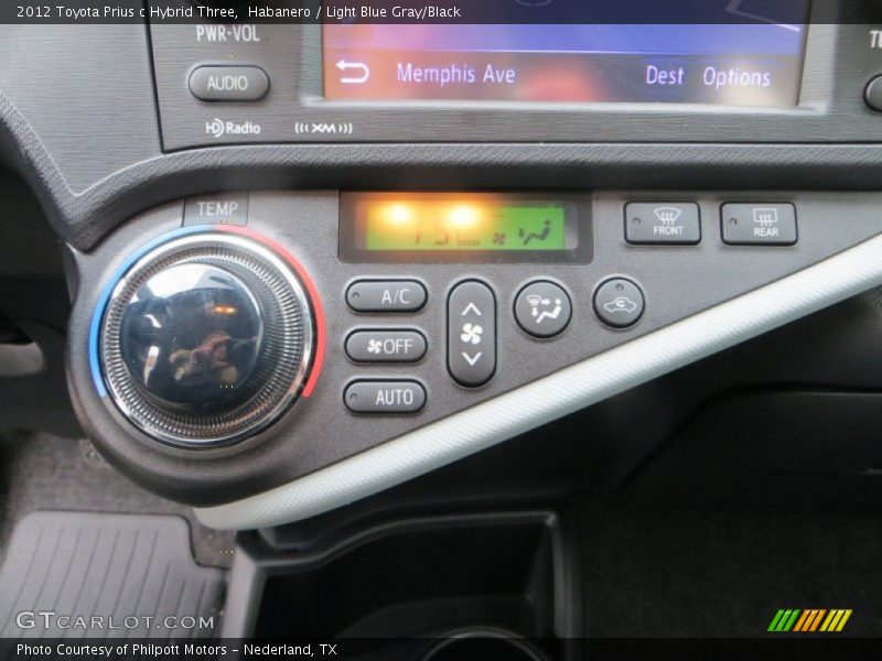 Habanero / Light Blue Gray/Black 2012 Toyota Prius c Hybrid Three