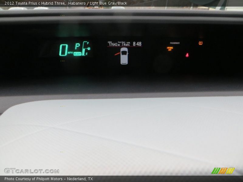 Habanero / Light Blue Gray/Black 2012 Toyota Prius c Hybrid Three