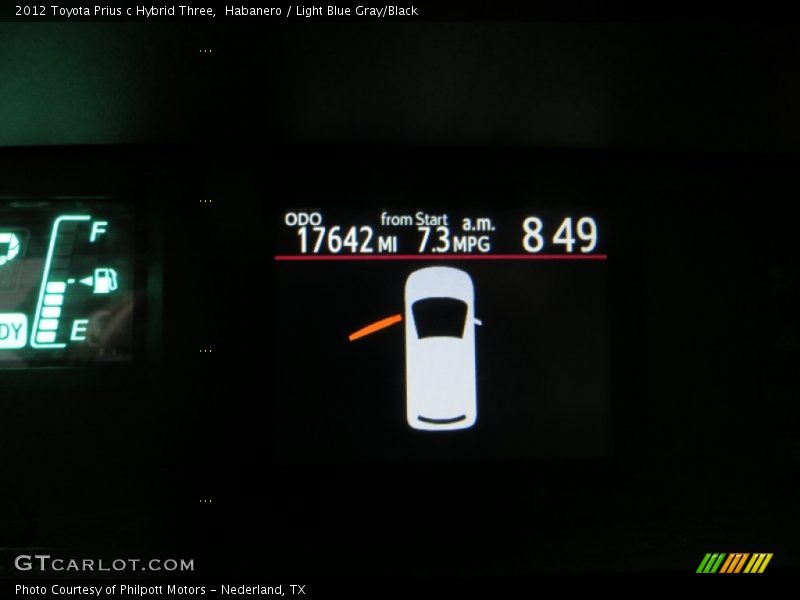 Habanero / Light Blue Gray/Black 2012 Toyota Prius c Hybrid Three