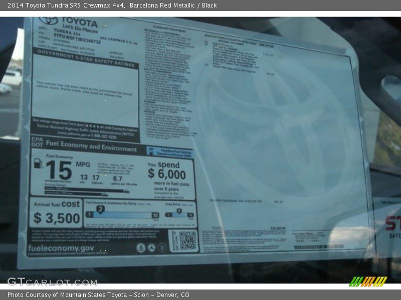 Barcelona Red Metallic / Black 2014 Toyota Tundra SR5 Crewmax 4x4