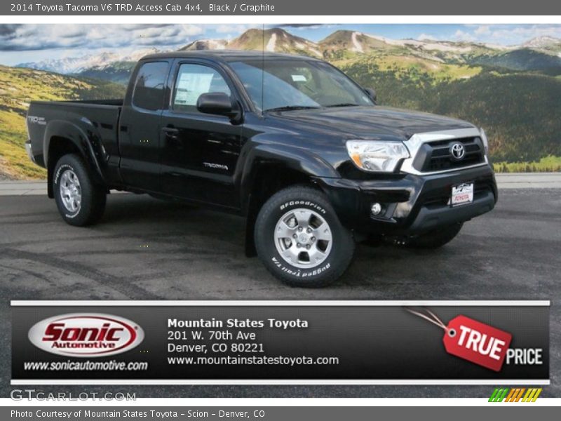 Black / Graphite 2014 Toyota Tacoma V6 TRD Access Cab 4x4
