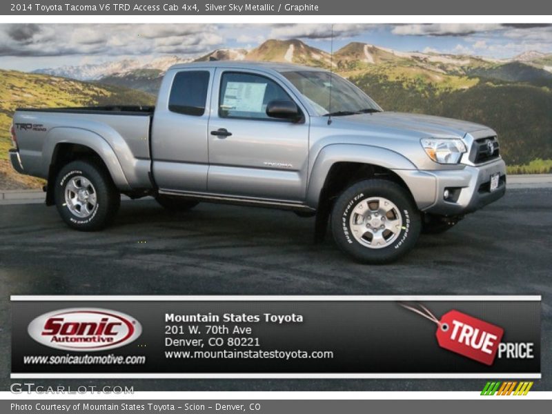 Silver Sky Metallic / Graphite 2014 Toyota Tacoma V6 TRD Access Cab 4x4