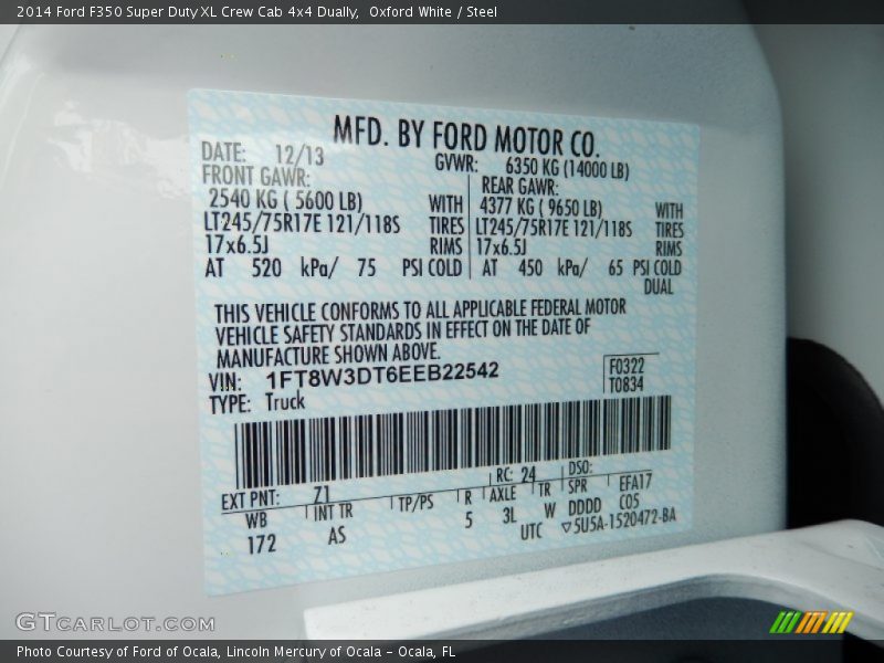 Oxford White / Steel 2014 Ford F350 Super Duty XL Crew Cab 4x4 Dually