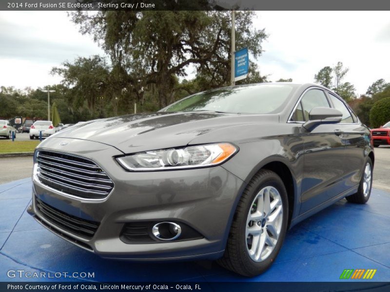 Sterling Gray / Dune 2014 Ford Fusion SE EcoBoost