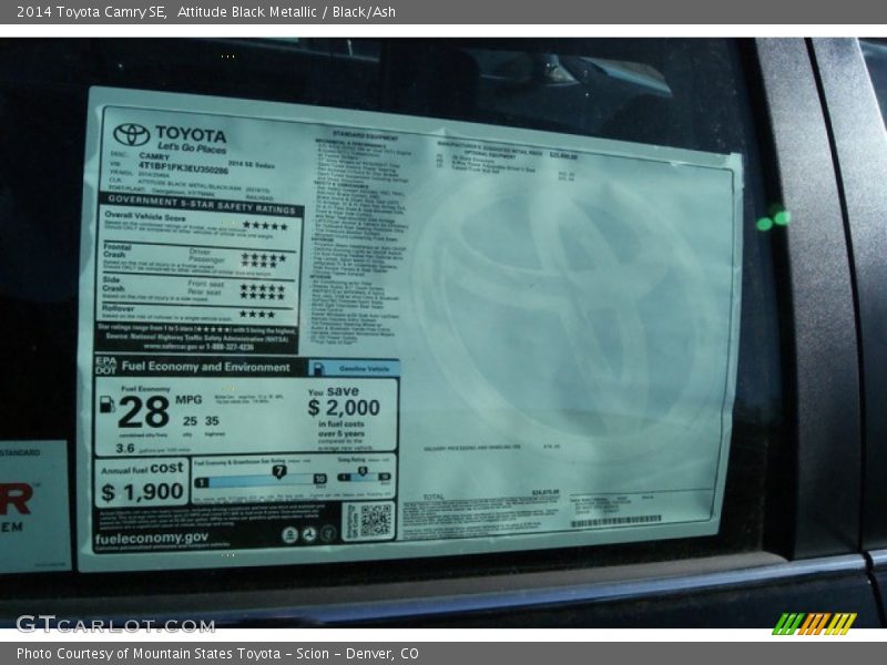 Attitude Black Metallic / Black/Ash 2014 Toyota Camry SE