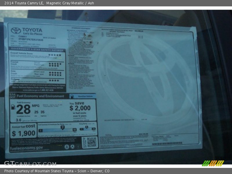 Magnetic Gray Metallic / Ash 2014 Toyota Camry LE