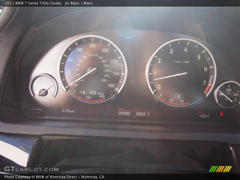 Jet Black / Black 2011 BMW 7 Series 740Li Sedan