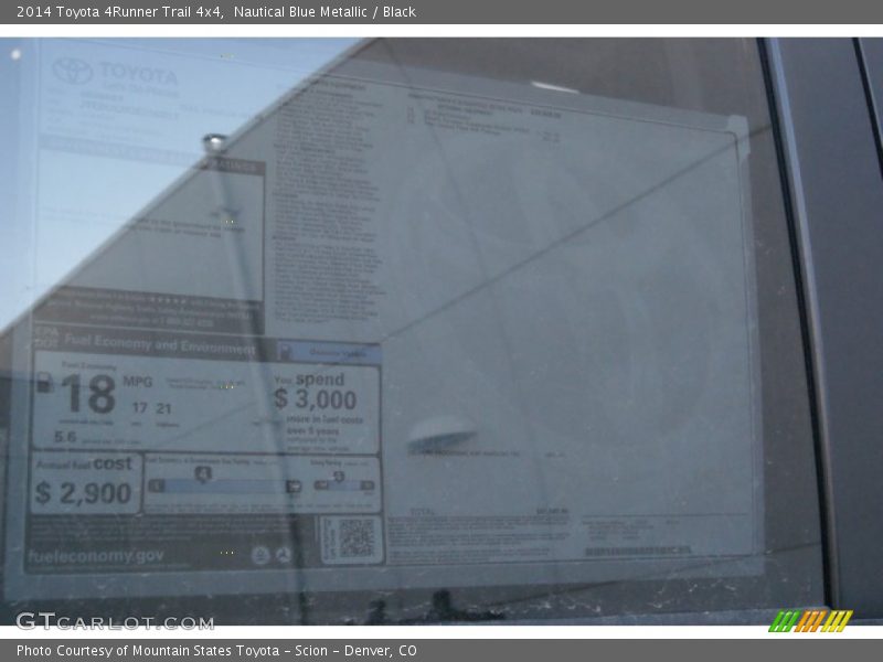 Nautical Blue Metallic / Black 2014 Toyota 4Runner Trail 4x4