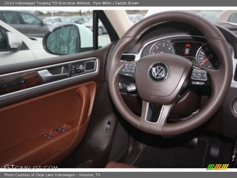 Pure White / Saddle Brown 2014 Volkswagen Touareg TDI Executive 4Motion