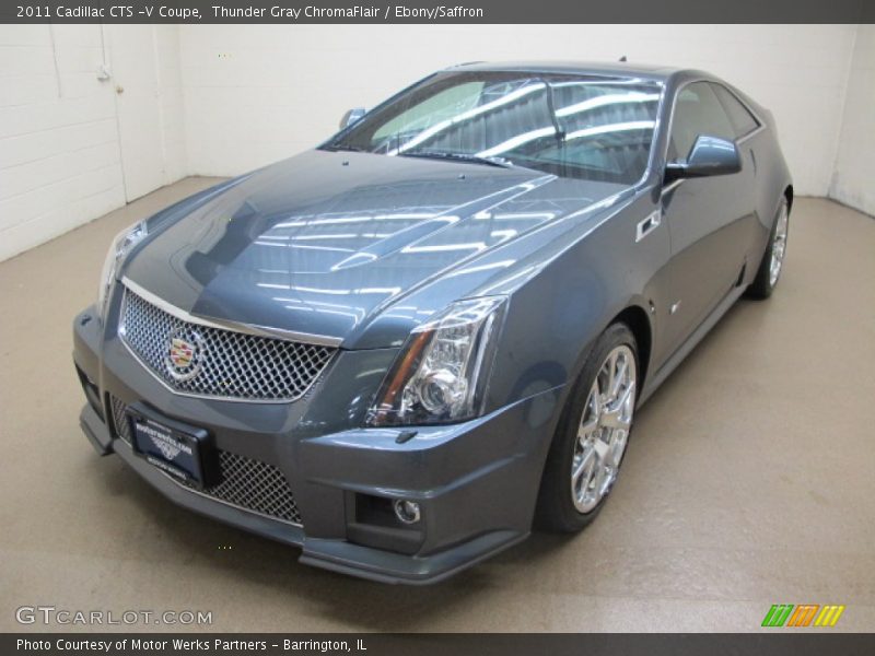 Thunder Gray ChromaFlair / Ebony/Saffron 2011 Cadillac CTS -V Coupe