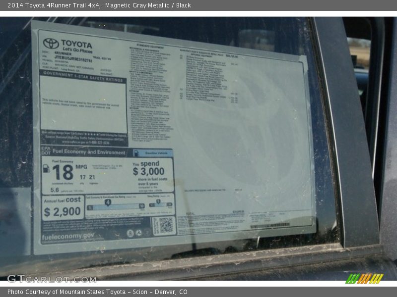 Magnetic Gray Metallic / Black 2014 Toyota 4Runner Trail 4x4