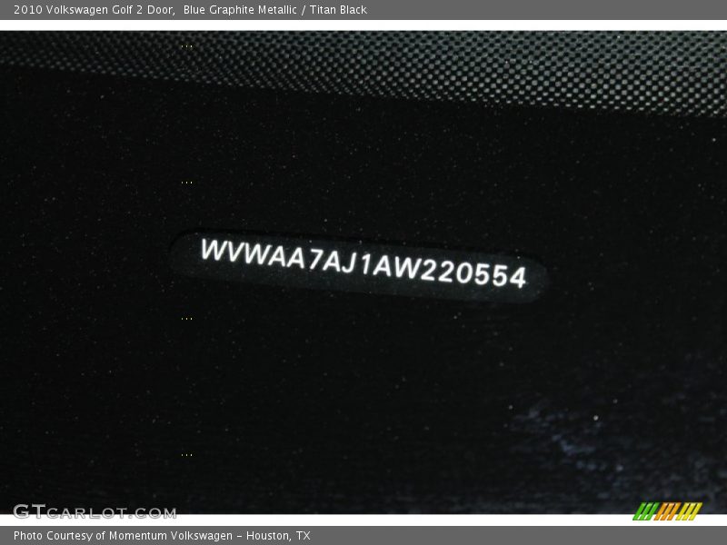 Blue Graphite Metallic / Titan Black 2010 Volkswagen Golf 2 Door