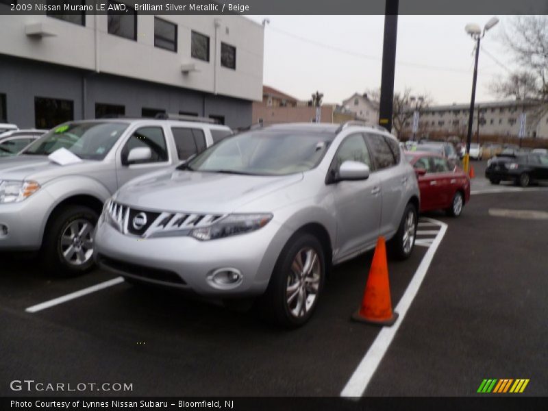 Brilliant Silver Metallic / Beige 2009 Nissan Murano LE AWD