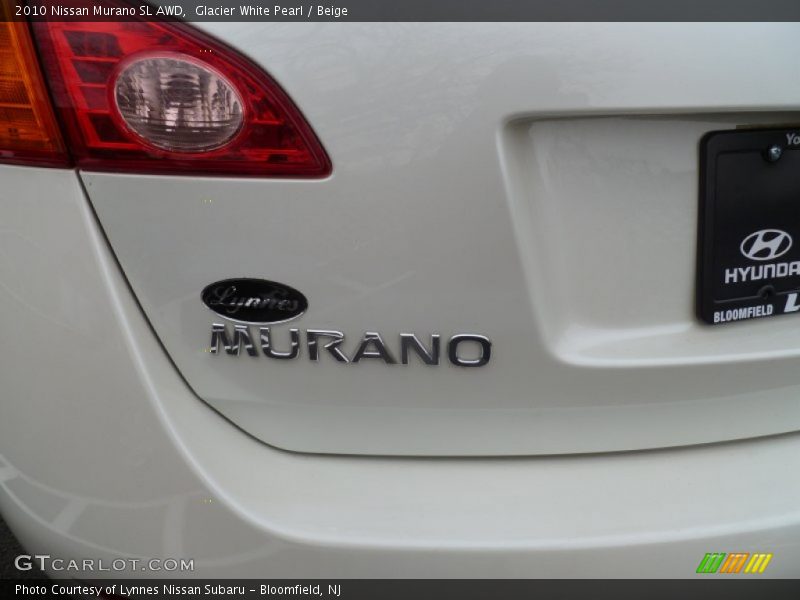 Glacier White Pearl / Beige 2010 Nissan Murano SL AWD