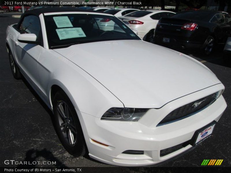 Performance White / Charcoal Black 2013 Ford Mustang V6 Premium Convertible