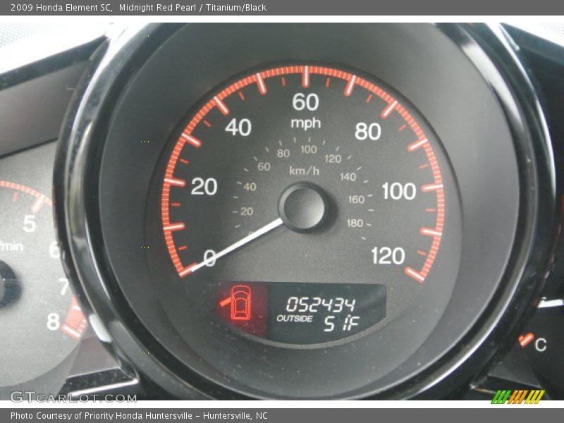 Midnight Red Pearl / Titanium/Black 2009 Honda Element SC