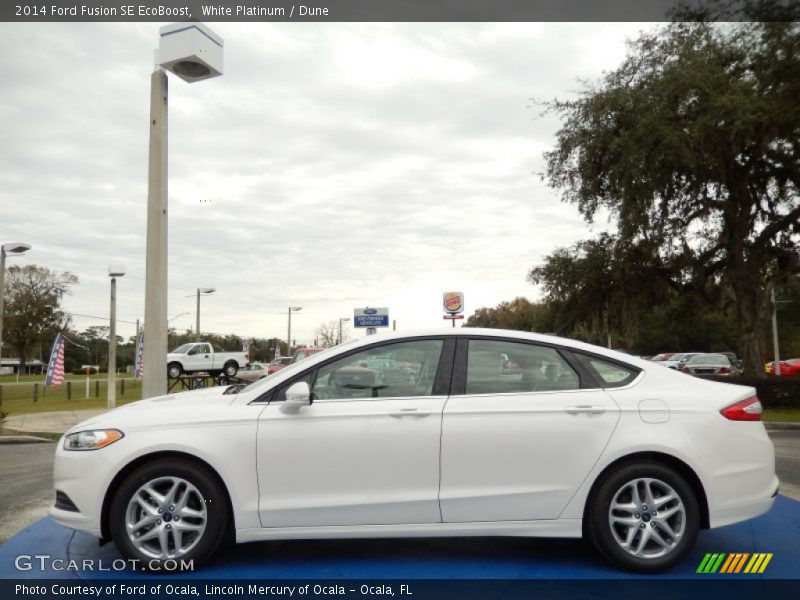 White Platinum / Dune 2014 Ford Fusion SE EcoBoost