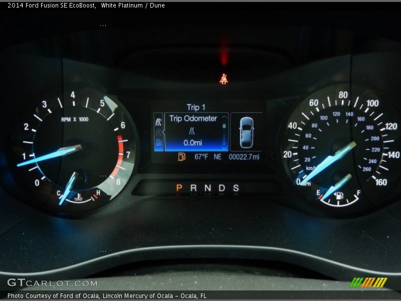 White Platinum / Dune 2014 Ford Fusion SE EcoBoost