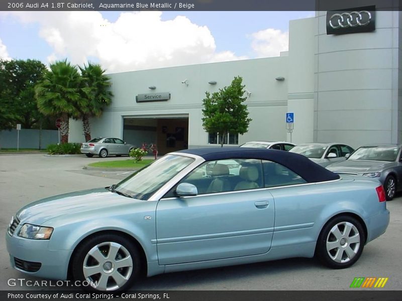 Aquamarine Blue Metallic / Beige 2006 Audi A4 1.8T Cabriolet