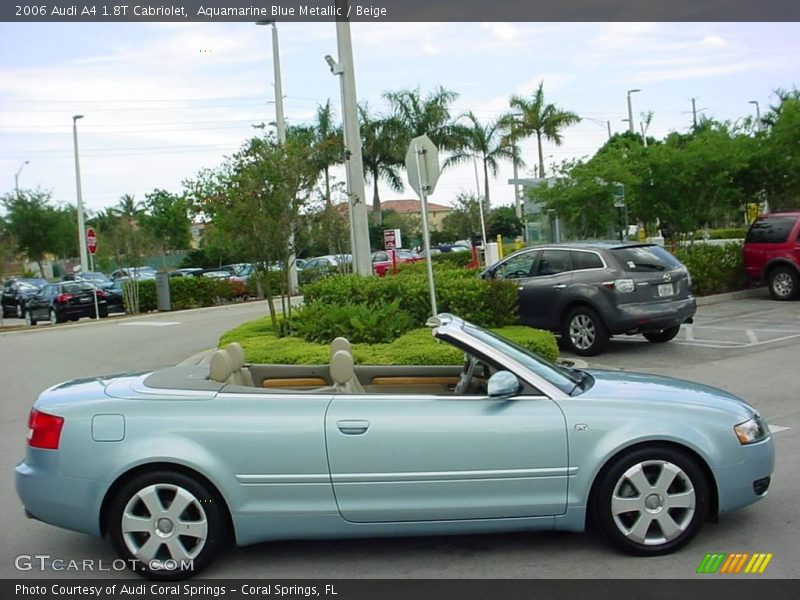 Aquamarine Blue Metallic / Beige 2006 Audi A4 1.8T Cabriolet