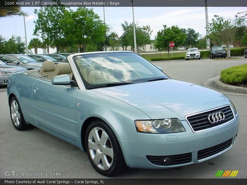 Aquamarine Blue Metallic / Beige 2006 Audi A4 1.8T Cabriolet