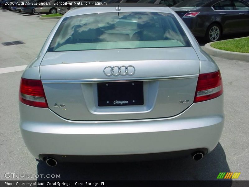 Light Silver Metallic / Platinum 2006 Audi A6 3.2 Sedan