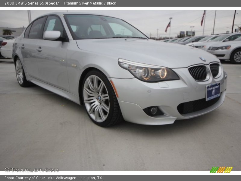 Titanium Silver Metallic / Black 2008 BMW 5 Series 550i Sedan