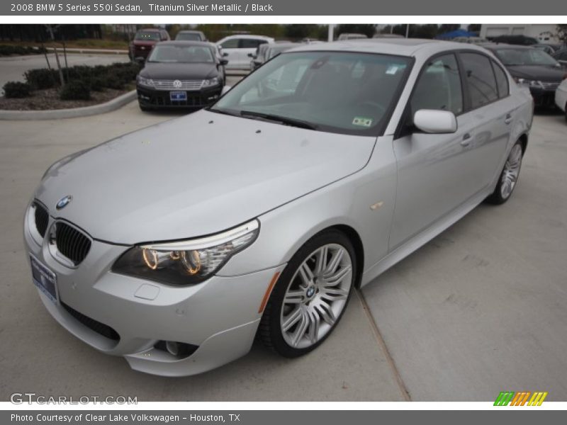 Titanium Silver Metallic / Black 2008 BMW 5 Series 550i Sedan