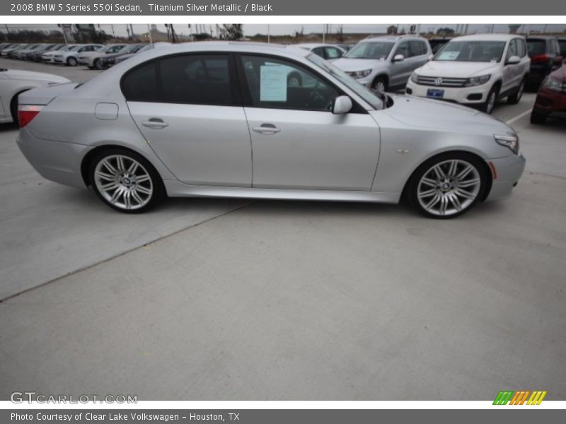 Titanium Silver Metallic / Black 2008 BMW 5 Series 550i Sedan