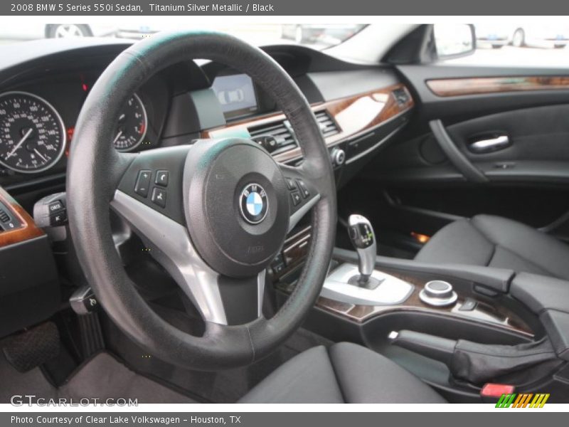 Titanium Silver Metallic / Black 2008 BMW 5 Series 550i Sedan