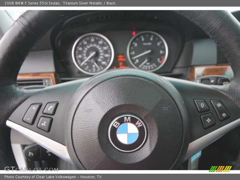 Titanium Silver Metallic / Black 2008 BMW 5 Series 550i Sedan