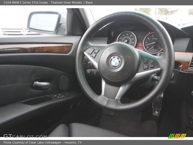 Titanium Silver Metallic / Black 2008 BMW 5 Series 550i Sedan