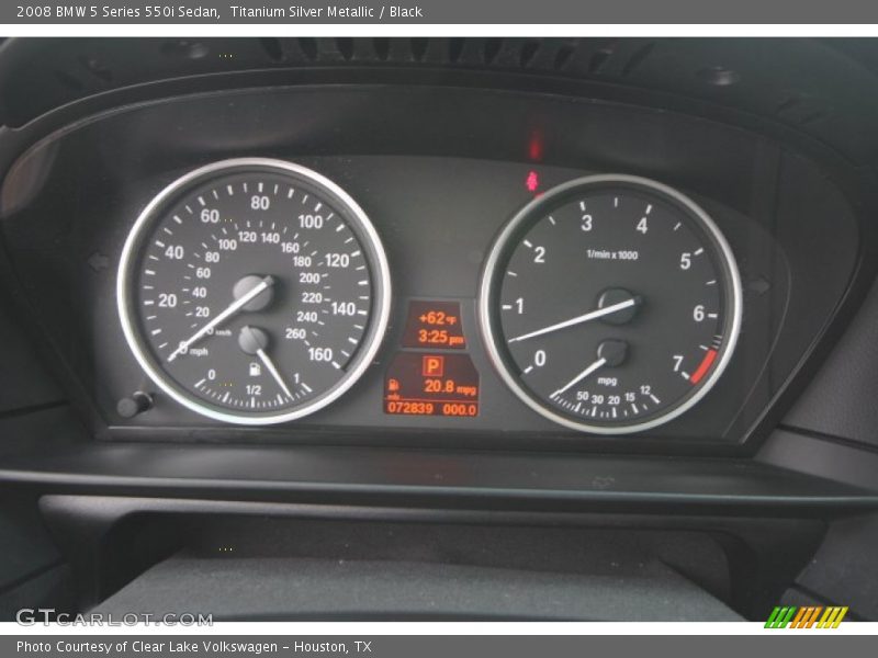 Titanium Silver Metallic / Black 2008 BMW 5 Series 550i Sedan