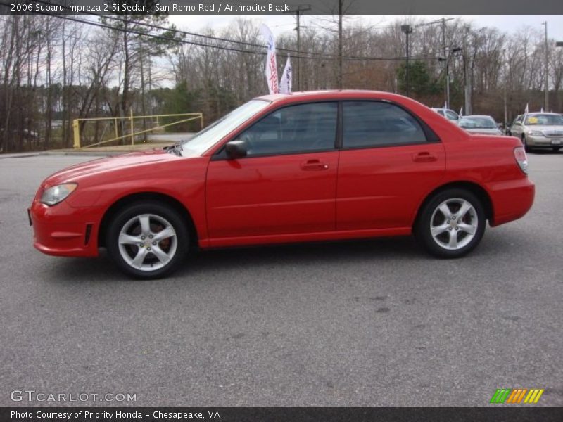 San Remo Red / Anthracite Black 2006 Subaru Impreza 2.5i Sedan